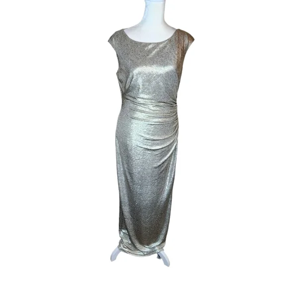 knee length dresses for ladies Ashley Lauren 11980 Formal Dress Gold-Black 00 / Gold/Black main image 1